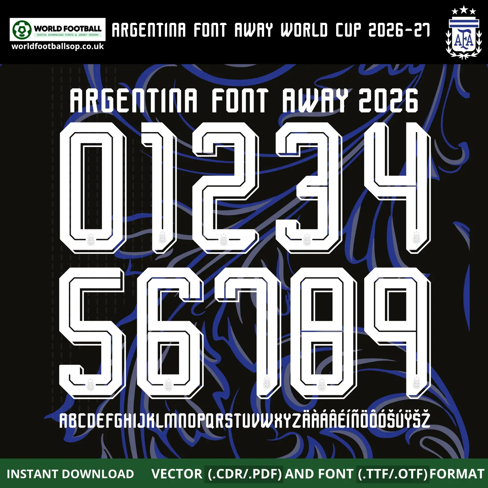 Argentina Away World Cup 2026 Font | TTF, OTF & Vector Files