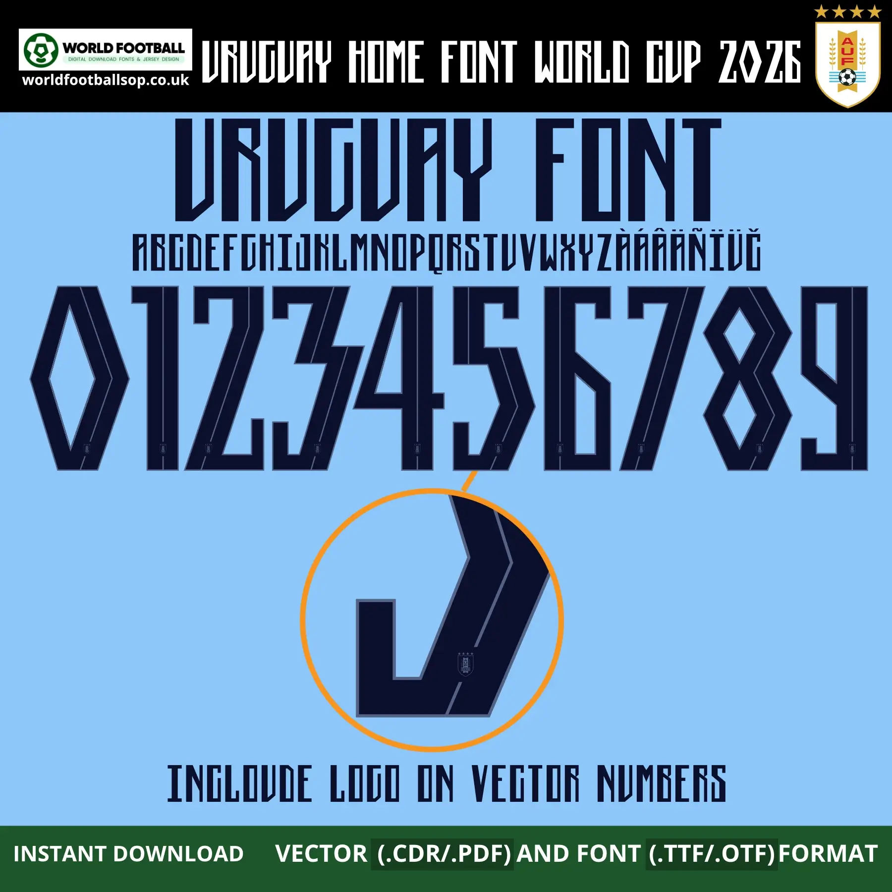 Uruguay Font Home World Cup 2026 | TTF, OTF & Vector (CDR, PDF)